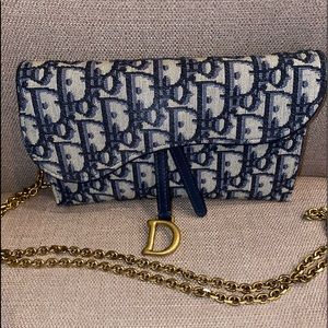 Dior Long Saddle Wallet With Chain